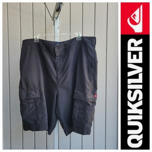 Quiksilver Other - Men's Cargo Shorts Polyester Quick Dry EUC | Quicksilver Black 10 Pockets